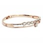 Rose gold disposition wave circle crystal bracelet