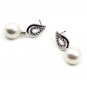 Silver fashion pearls crystal earrings