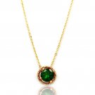 Green fashion gold four-claw crystal necklace