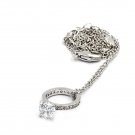 Silver fashion crystal ring pendant necklace
