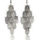 Silver fashion tassel owl earrings