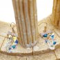 Gold lovely bow tie swarovski crystal hook earrings
