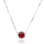 Sterling silver red ocean heart crystal necklace