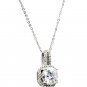 Sterling silver fashion wild square crystal necklace
