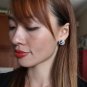 Purple big diamond multi-colored earrings