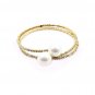 925 gold delicate peanut pearl necklace bracelet set