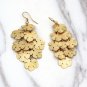 Gold long small maple earrings