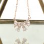 925 rose gold small fresh bow wild necklace