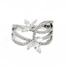 Fashion elegant silver crystal ring