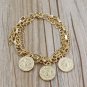 Gold fashion coin bracelet