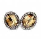 Noble yellow crystals oval earring