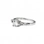 Silver fashion four claw crystal ring
