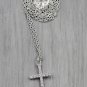Sterling silver fashion cross crystal pendant necklace