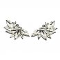 Elegant Maple crystal silver earrings