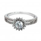 Silver fashion glamor sparkling crystal ring