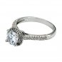 Silver elegant and fresh fashion crystal ring