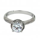 Silver elegant and fresh fashion crystal ring