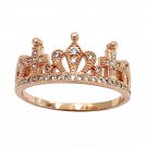 Rose gold fashion crown micro inlaid ring