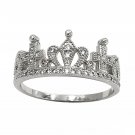 Silver fashion crown micro inlaid ring
