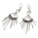 Silver noble tide crystal earrings