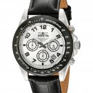 Invicta Men's 10708 Speedway Chronograph Silver Dial Black Leather Watch