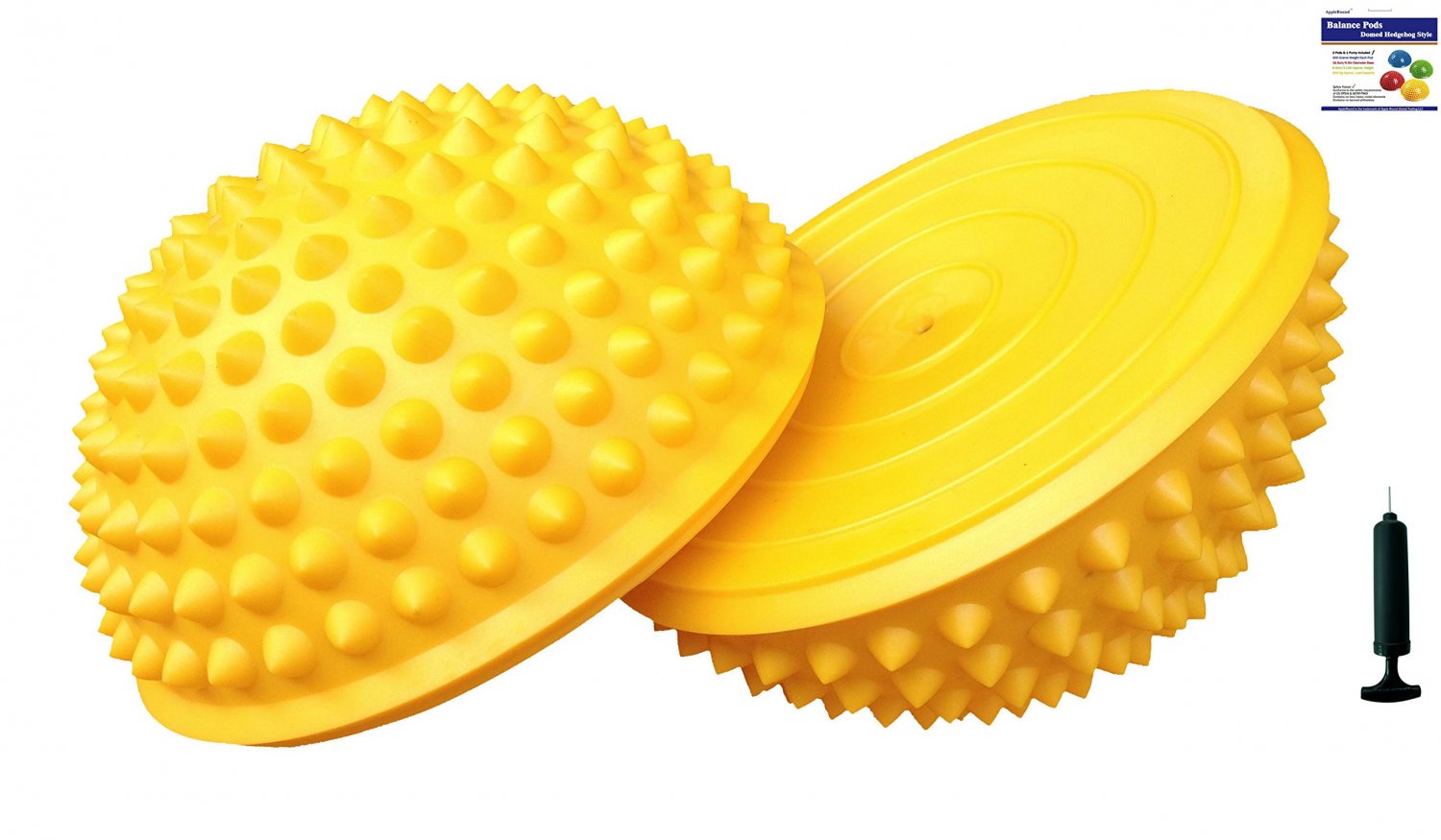 Pair Balance Pods with 1 Pump Domed Hedgehog Style Yellow AppleRound
