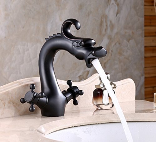 Rozinsanitary Dragon Shape Oil Rubbed Bronze Bathroom Centerest Sink Faucet D...