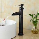 Aquafaucet Waterfall Spout Oil Rubbed Bronze Single Handle Bathroom Sink Vess...
