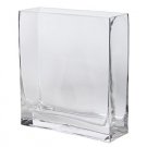 Hosley's Set of 2 Rectangular Glass Vases - 7.87" High - Ideal for Floral Arr...