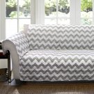 Lush Decor Chevron Slipcover/Furniture Protector for Loveseat Gray/White