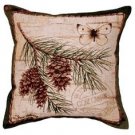 Pinecone Branch Butterfly Tapestry Toss Pillow Simply Home
