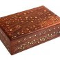 Storage Chest Handcrafted with Mughal-inspired Brass Inlays