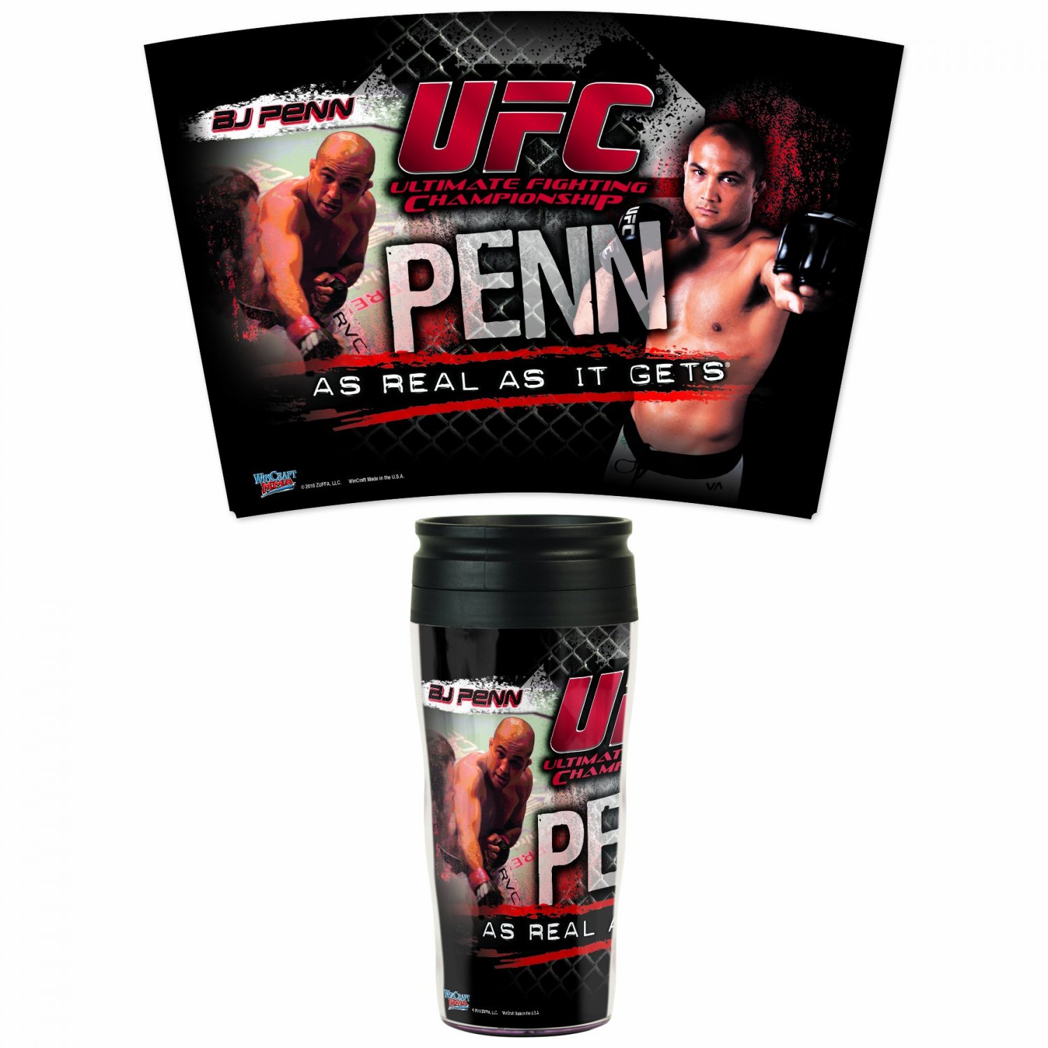 UFC Mixed Martial Arts BJ Penn 16-Ounce Travel Mug WinCraft