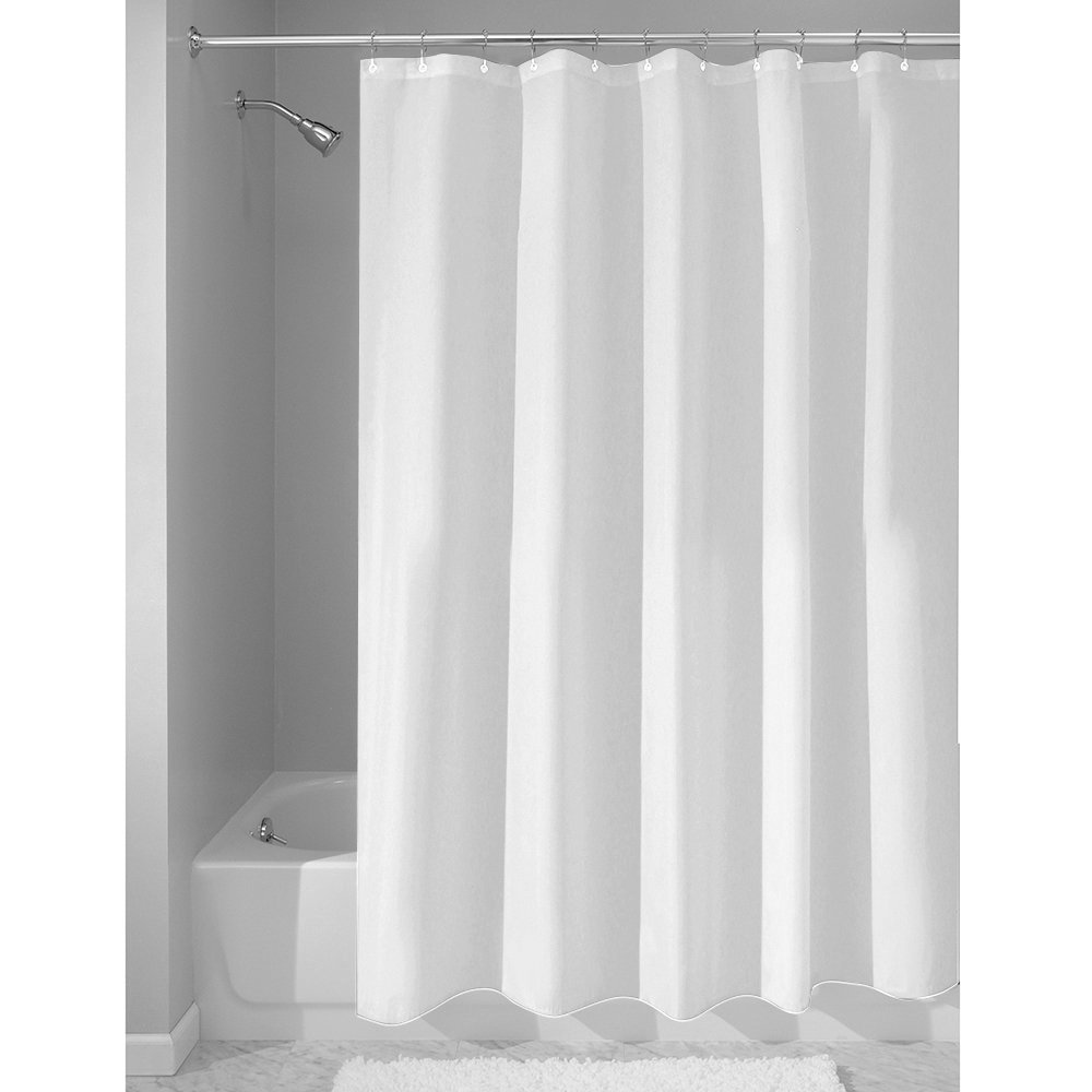InterDesign Mildew-Free Water-Repellent Fabric Shower Curtain 72-Inch by 72-I...