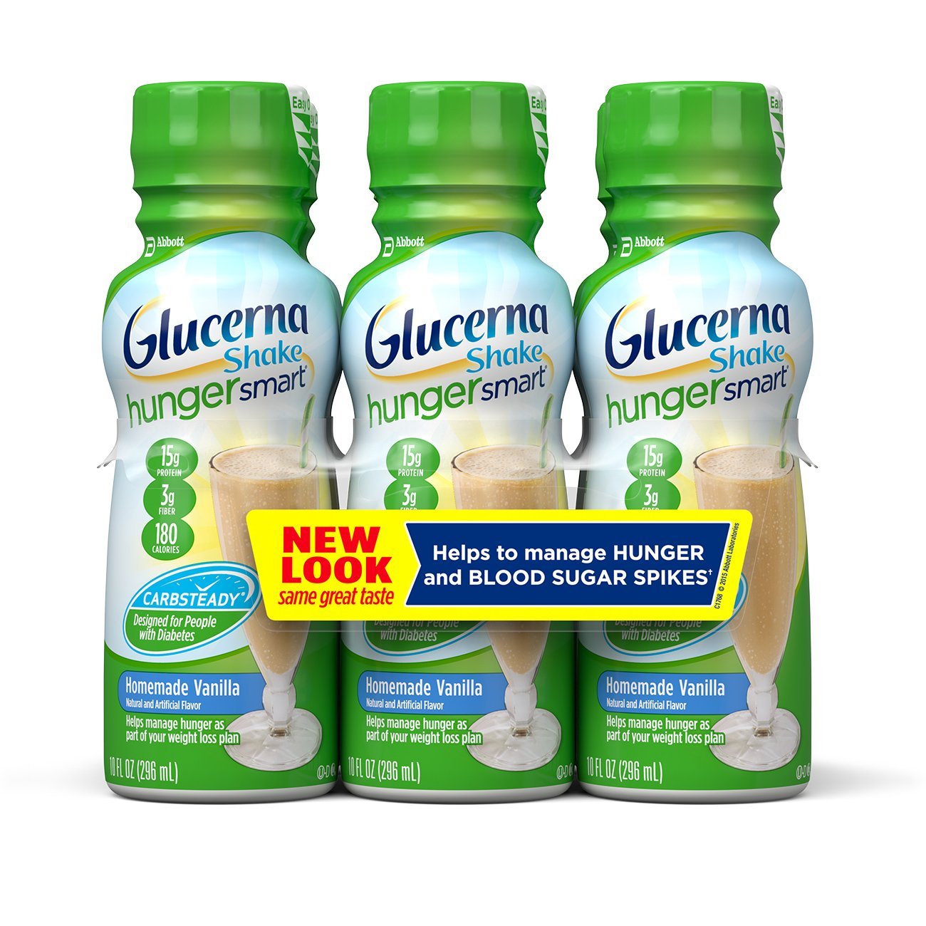 Glucerna Hunger Smart Shake Homemade Vanilla 10 Ounce Bottles 12 count