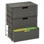 Honey-Can-Do OFC-03715 Double Woven 3-Drawer Wheeled Chest Salt/Pepper