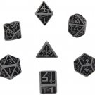Dwarven Dice Gray/Black (7) Board Game Q Workshop