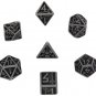 Dwarven Dice Gray/Black (7) Board Game Q Workshop
