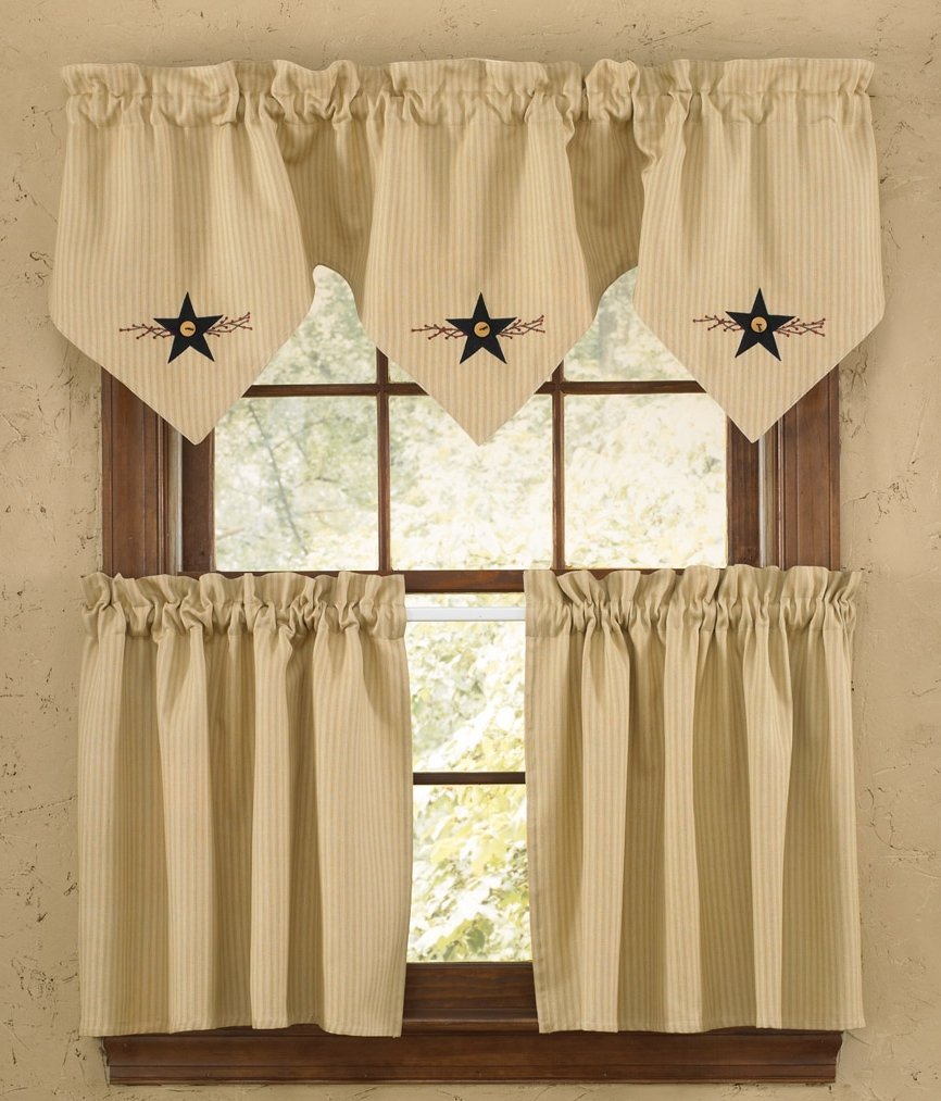 Park Designs Star Vine Lined Triple Point Valance 60 x 20" Park Designs