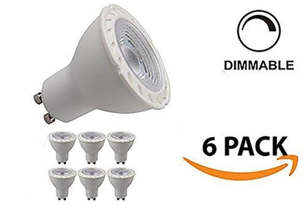 6 Pack MR16 Dimmable GU10 LED 6W 6000K Daylight Light Bulbs 40W