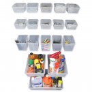 Proslat 03250 Probin Storage Bin Kit Designed for PVC Slatwall 18-Piece Clear