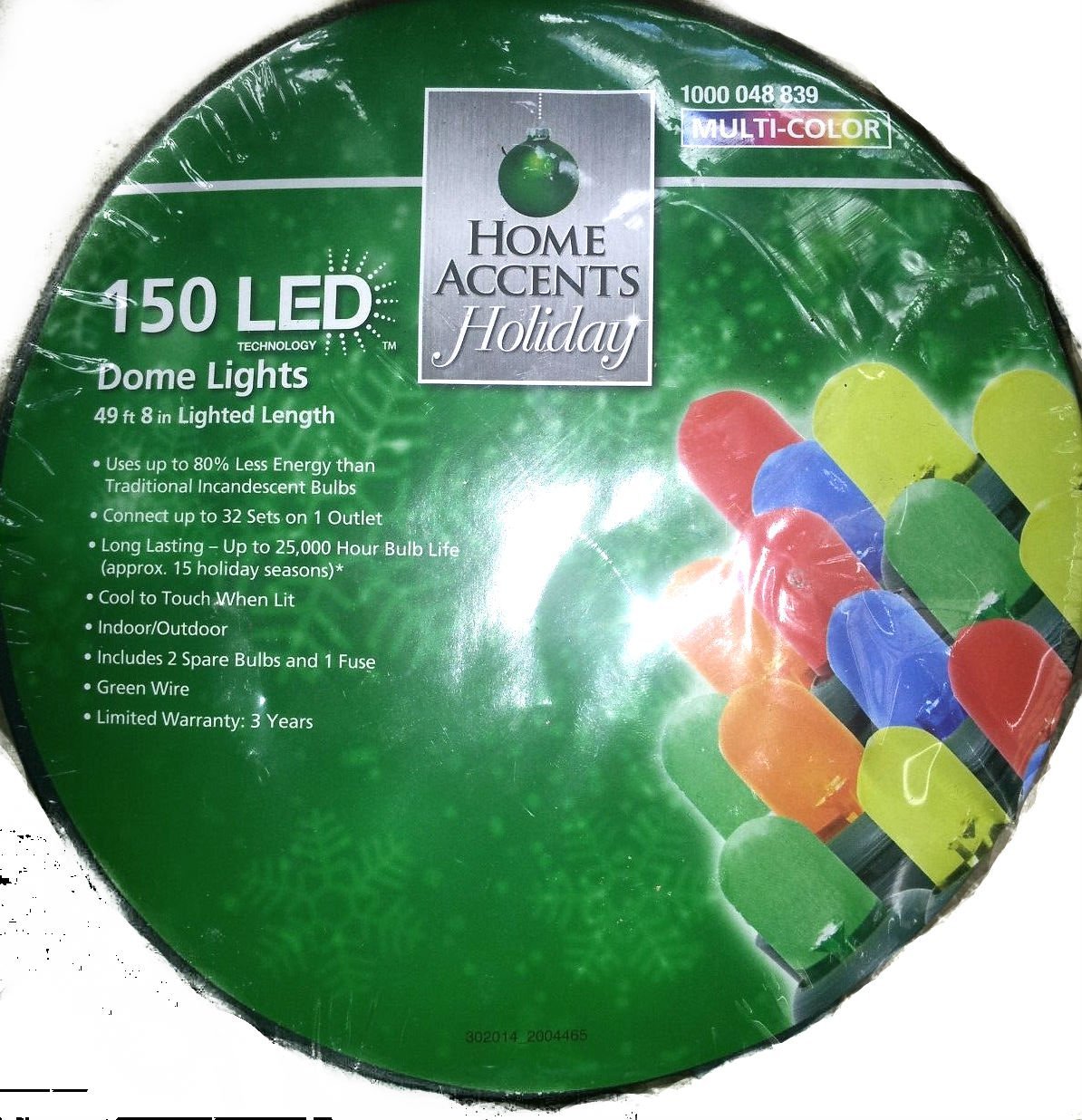 Home Accents Multicolor String Lights /150 LED Dome Lights 49ft 8in