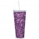 Glitter 22oz Double Wall Tumblers with Straw By Slant Collections (Purple Gli...