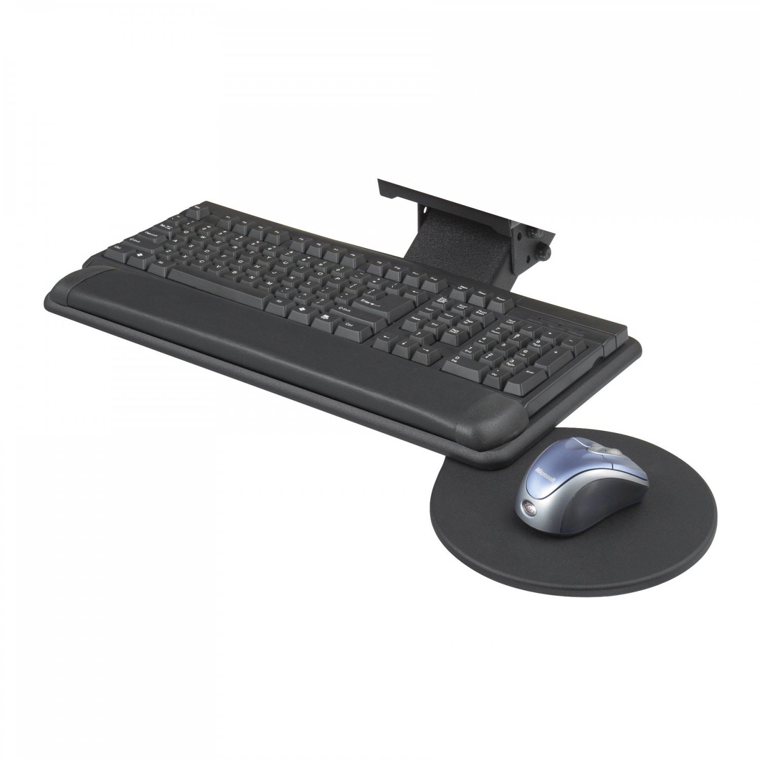 Safco Products 2135BL Adjustable Keyboard Platform with Swivel Mouse Tray Black
