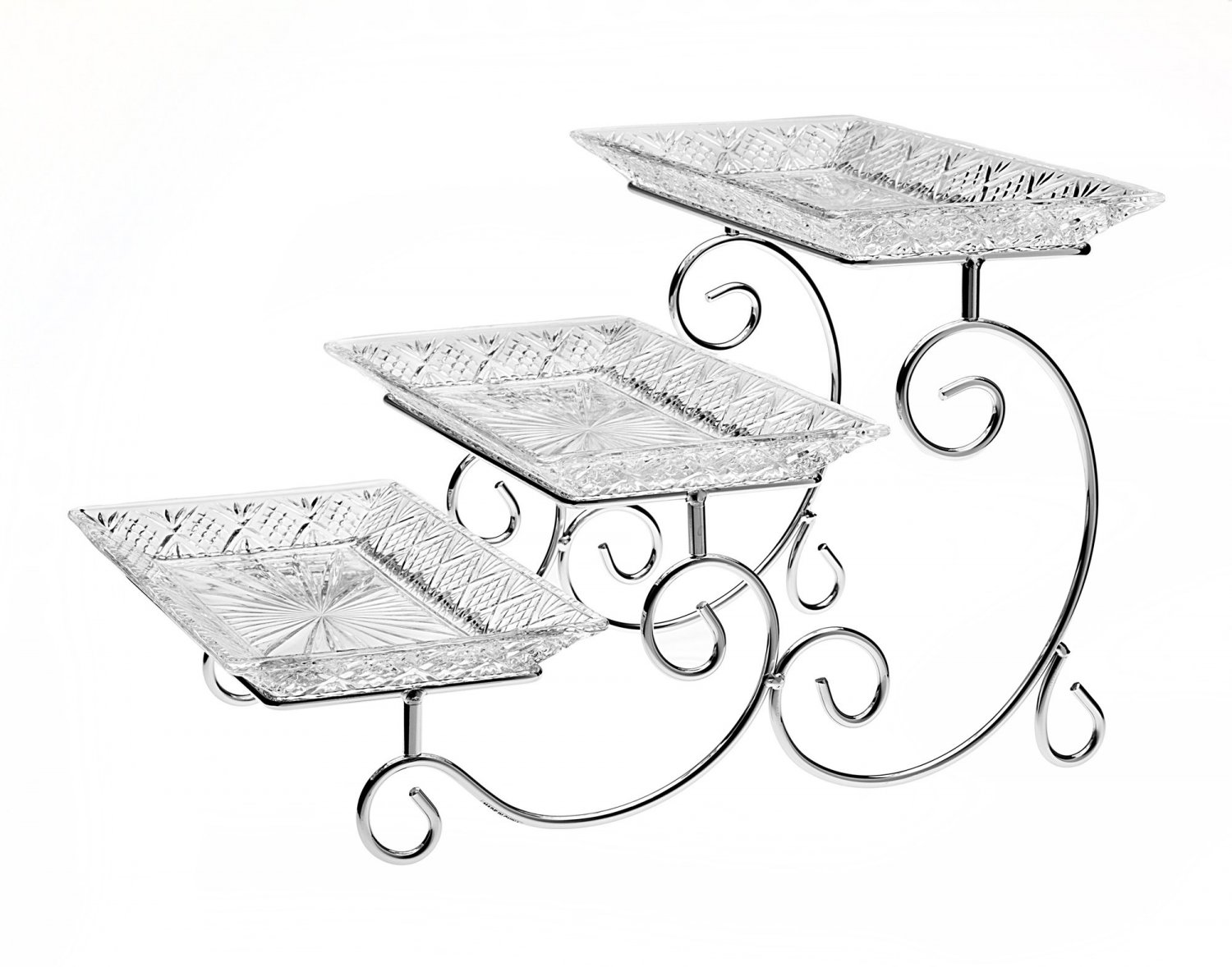 Godinger Dublin 3-Tier Server Clear/Silver Godinger
