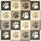 Tadpoles 16 Sq Ft Pawprint Playmat Set Brown Brown