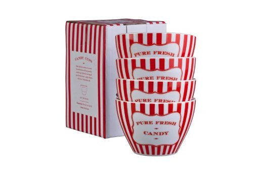 Robert Gordon Porcelain Candy Cups (Set of 4) Red Striped Robert Gordon
