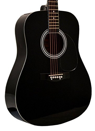 41" Inch Full Size Black Handcrafted Steel String Dreadnought Acoustic Guitar...