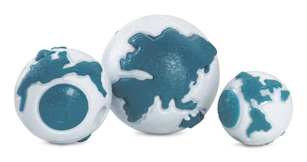 Planet Dog Old Soul Orbee-Tuff Orbee with Treat Spot - Silver/Teal Small