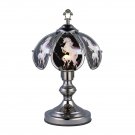 OK Lighting OK-603C-UN5 14.25-Inch Touch Lamp with Unicorn Theme Black Chrome